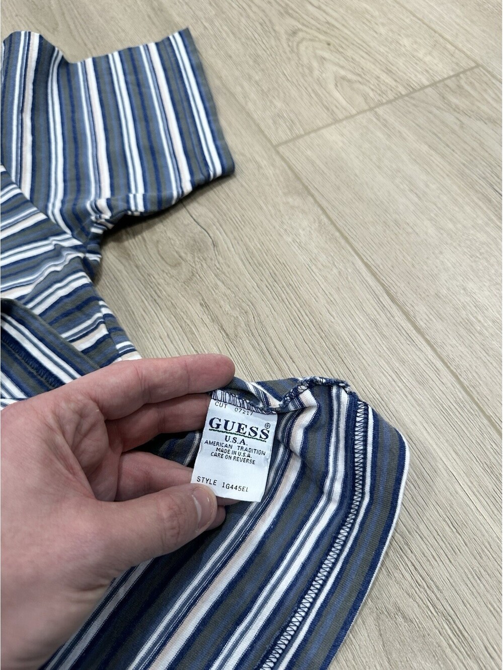 Vintage 90s Guess Jeans USA Striped Shirt Men’s XL Multicolor - Picture 6 of 9